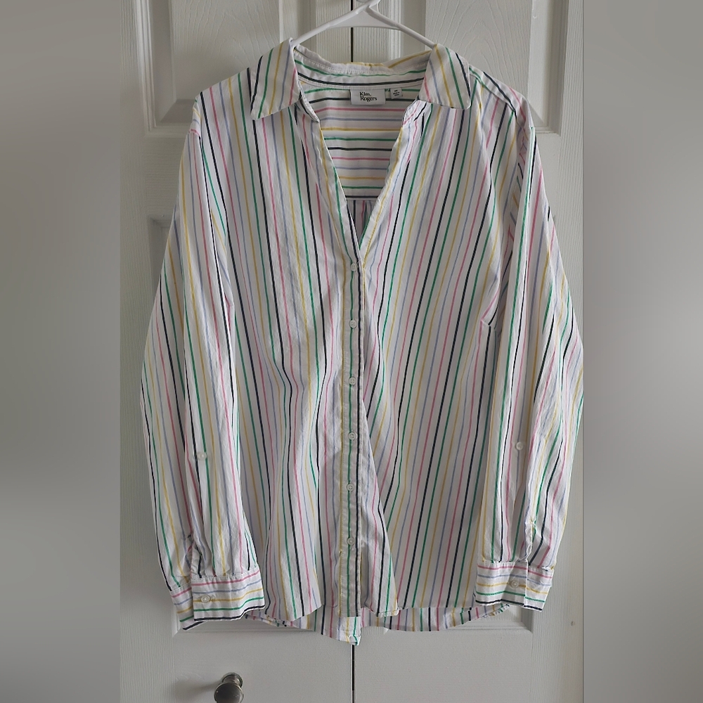 Kim Rogers Multicolor Striped Woman''s Shirt